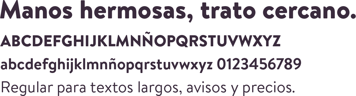 Muestra de la tipografía Bogle